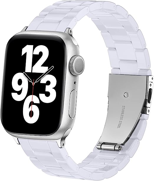 Photo 3 of GEAK Resin Strap Compatible with Apple Watch Band 40mm 38mm 44mm 42mm 41mm 45mm Women Men, 