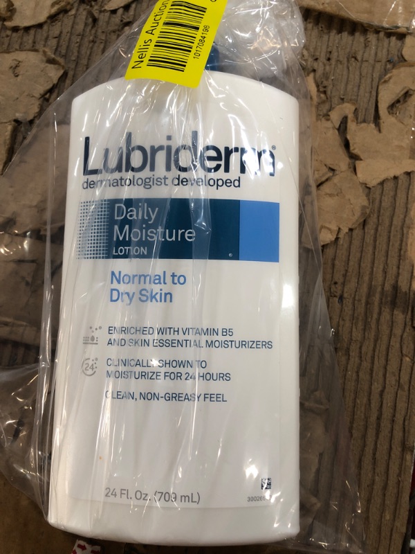 Photo 2 of Lubriderm Daily Moisture Hydrating Body and Hand Lotion To Help Moisturize Dry Skin with Pro-Vitamin B5 For Healthy-Looking Skin, Non-Greasy, 24 fl. oz