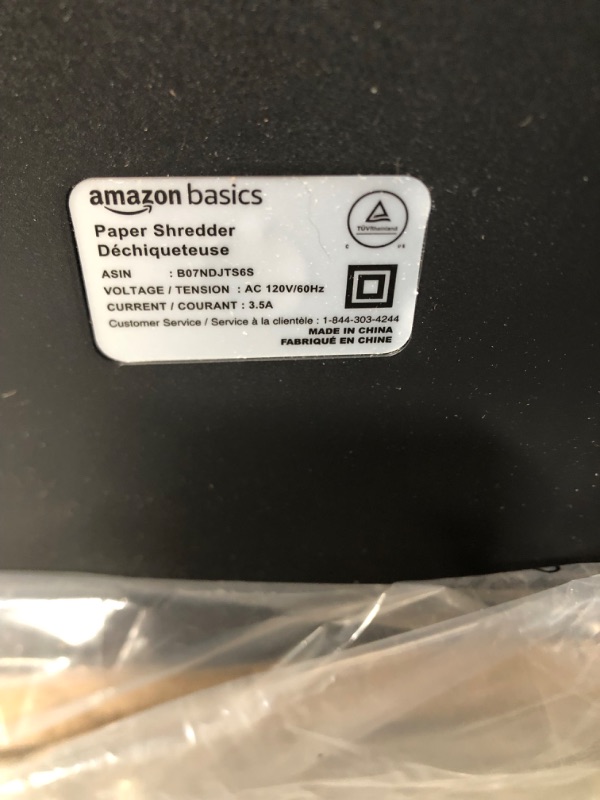 Photo 2 of Amazon Basics 8-Sheet High-Security Micro-Cut Shredder with Pullout Basket 8 Sheet Shredder