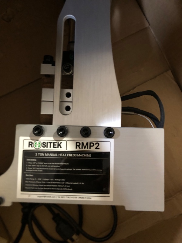 Photo 3 of ROSITEK RMP2 Manual Heat Press Machine - 3x3 Inch Heated Plates 2 TON