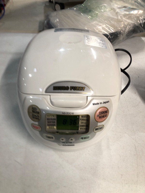 Photo 2 of **USED** **SEE INFO** Zojirushi, Neuro Fuzzy Rice Cooker, 5.5-Cup, Premium White