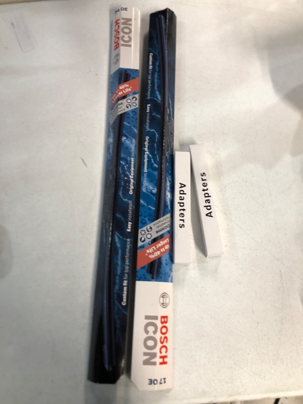 Photo 2 of BOSCH ICON 26A17A Driver & Passenger Side Premium Beam Wiper Blades - Set of 2 Combo Pack (26A & 17A) 26A and 17A Frustration Free Combo Wiper Blades