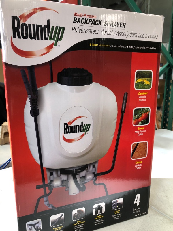 Photo 2 of ** PARTS ONLY** Roundup Backpack Sprayer for Fertilizers, Weed Killers & Insecticides, 4 Gallon, White