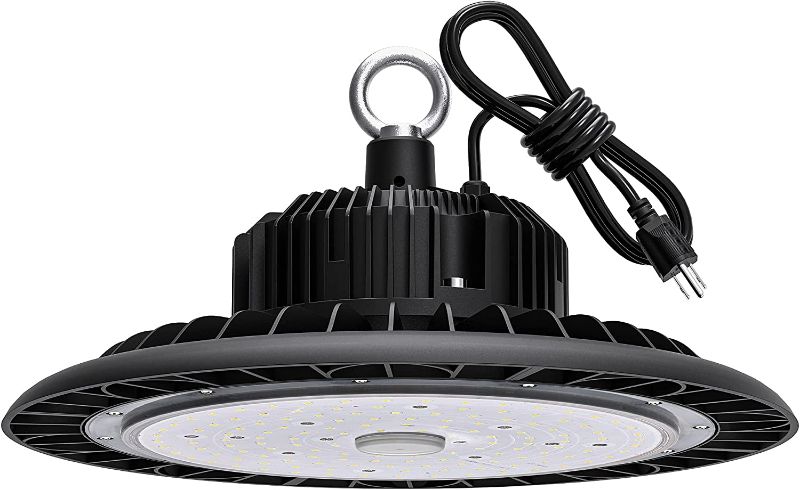 Photo 1 of LED High Bay Light 150W 21000 LM with US Plug 5ft Cable, 5000K Daylight, IP65 Waterproof,

