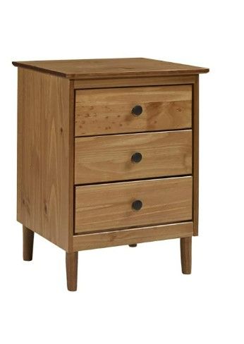 Photo 1 of **USED/SEE NOTES* Walker Edison Traditional Wood 3 Drawer Nightstand, 18 Inch, Caramel