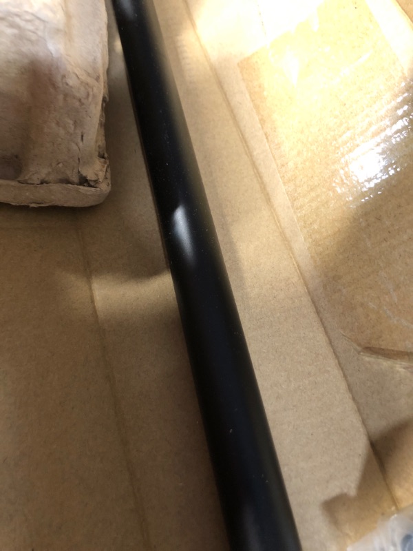 Photo 1 of KAMANINA 3/4 Inch Curtain Rod Single Drapery Rod 28 to 48 Inches (2.3-4 Feet), Black Curtain Rods Black
