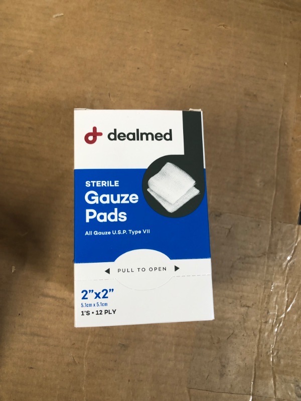 Photo 3 of *SEE NOTES Dealmed Sterile Gauze Pads, Individually Wrapped Absorbent 2" x 2" 12 Ply Cotton, 100/Box