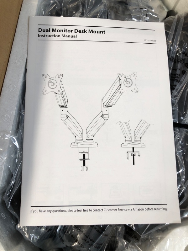 Photo 2 of *SEE NOTES MOUNTUP Dual Monitor Stand, Fully Adjustable Gas Spring Dual Monitor Mount, Monitor Desk Mount with C Clamp, Grommet Mounting Base, Double Monitor Arm for 2 Computer Screen up to 32 Inch, MU0005