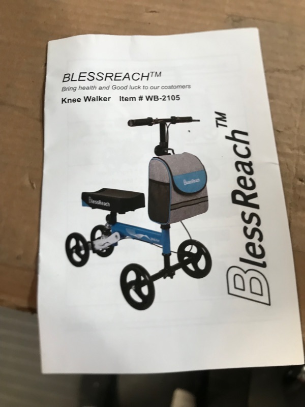 Photo 4 of BlessReach Steerable Knee Walker Deluxe Medical Scooter BLUE 