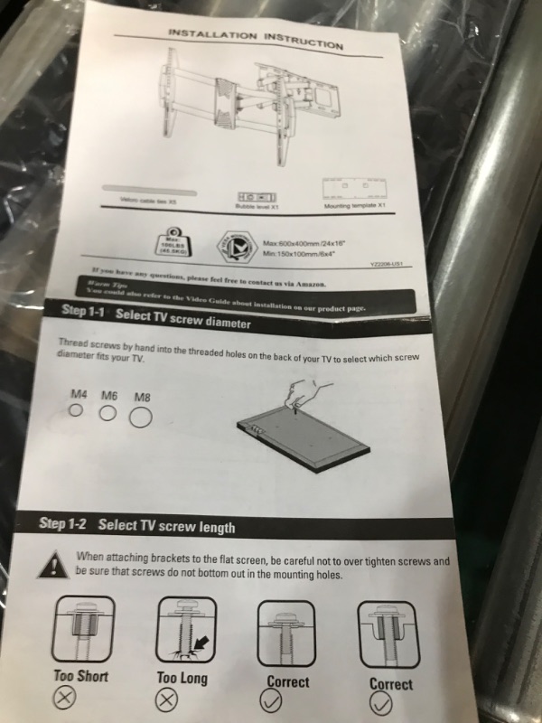 Photo 2 of MOUNTUP UL Listed Full Motion TV Wall Mount for Most 42-82 inch 