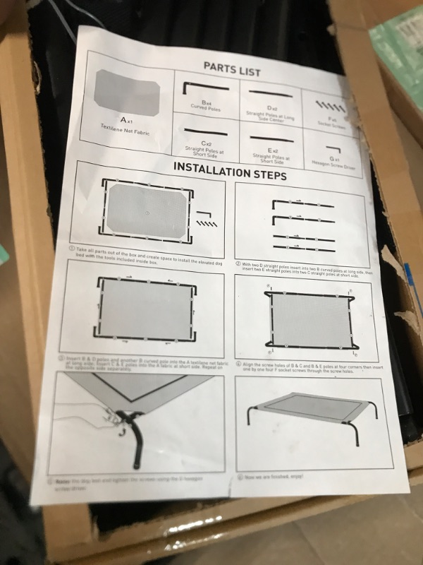 Photo 2 of *SEE NOTES Eterish Elevated Dog Bed for Small, Medium, Large Dogs and Pets, Raised Dog Bed with Durable Frame and Mesh, Dog Cot Bed with Rubber Feet for Indoor and Outdoor Use M(43''x31.5''x8'')