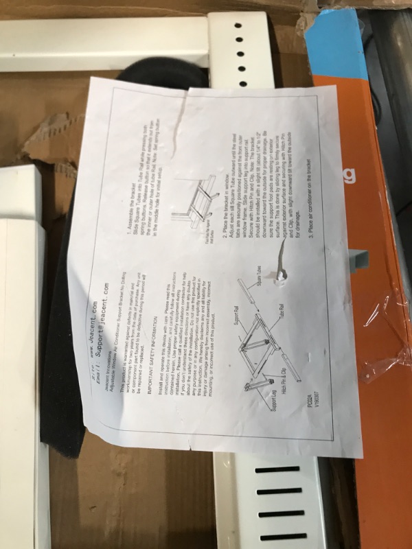 Photo 2 of *SEE NOTES Jeacent AC Window Air Conditioner Support Bracket No Drilling Heavy Duty, Up to 200 lbs White up to 200lbs