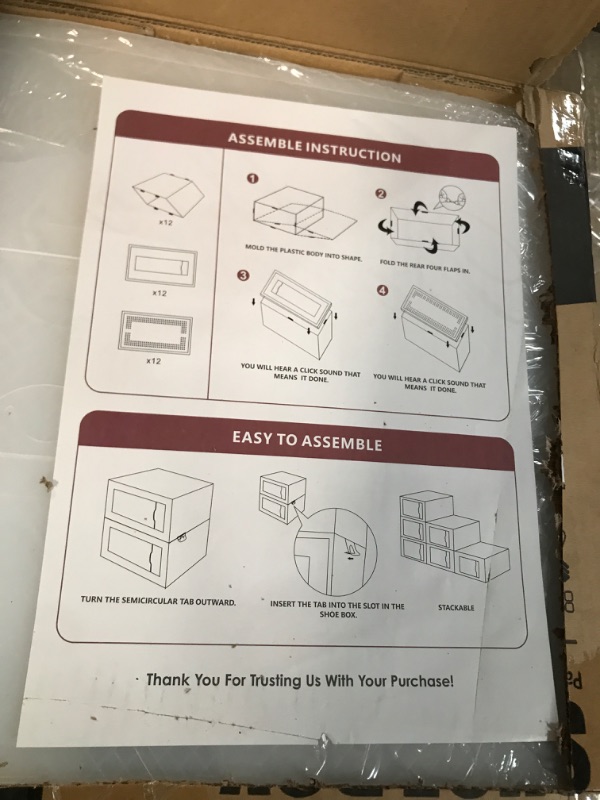 Photo 2 of *SEE NOTES 
SEESPRING 12 Pack Shoe Storage Box, Clear