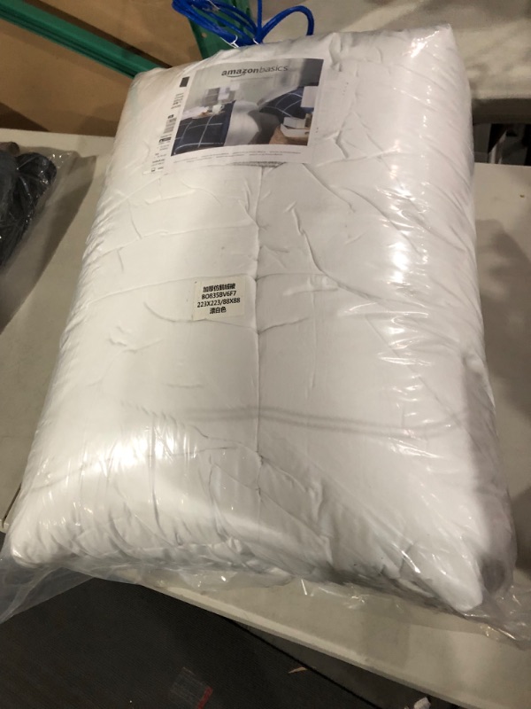 Photo 2 of Amazon Basics Down Alternative Bedding Comforter Duvet Insert - Full / Queen, White, Warm Full/Queen Warm