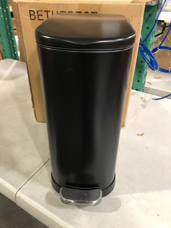 Photo 2 of BETHEBEST 10 Liter/ 2.6 Gallon Black Bathroom Trash Can with Lid,Slim Step Trash Can with Removable Inner Bucket for Bathroom,Bedroom,Office