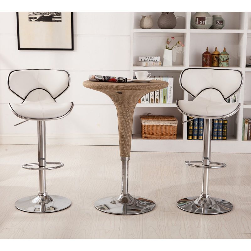 Photo 1 of **See Notes**Roundhill Furniture Masaccio Bar Stool White Set of 2