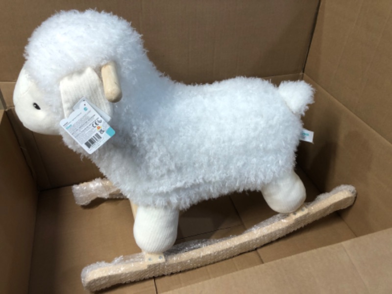 Photo 2 of Baby GUND Lamb Rocker with Wooden Base Plush Stuffed Animal Nursery, Cream, 21.5"