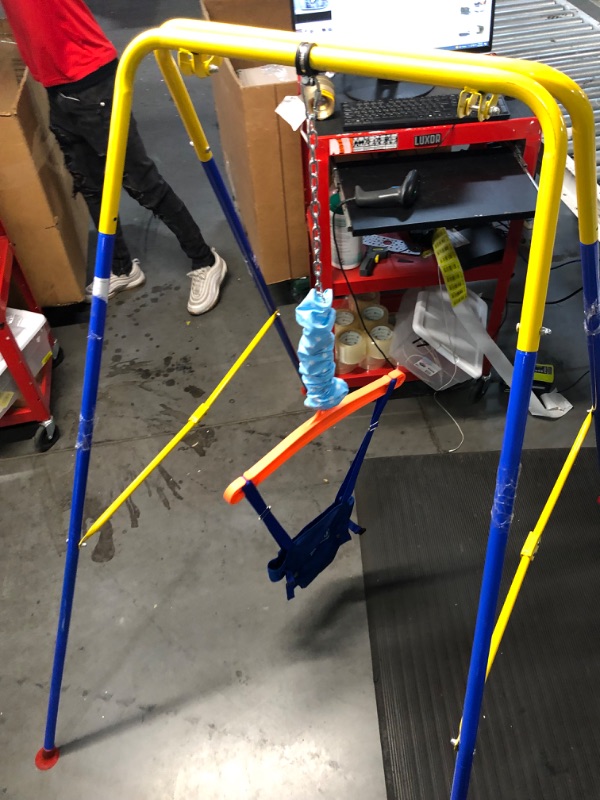 Photo 1 of 2 in 1 Toddler Swing ? Jumper, Swing Set for Indoor/Outdoor, Baby Jumpers and Bouncers, Easy to Assemble & Store, Suitable for Aged 6 Months to 10 Years Old Yellow