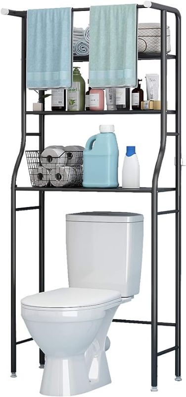 Photo 1 of [See Notes]UDEAR 3 Shelf Bathroom Space Saver,Over The Toilet Rack,Bathroom Corner Stand Storage Organizer Accessories,Black

