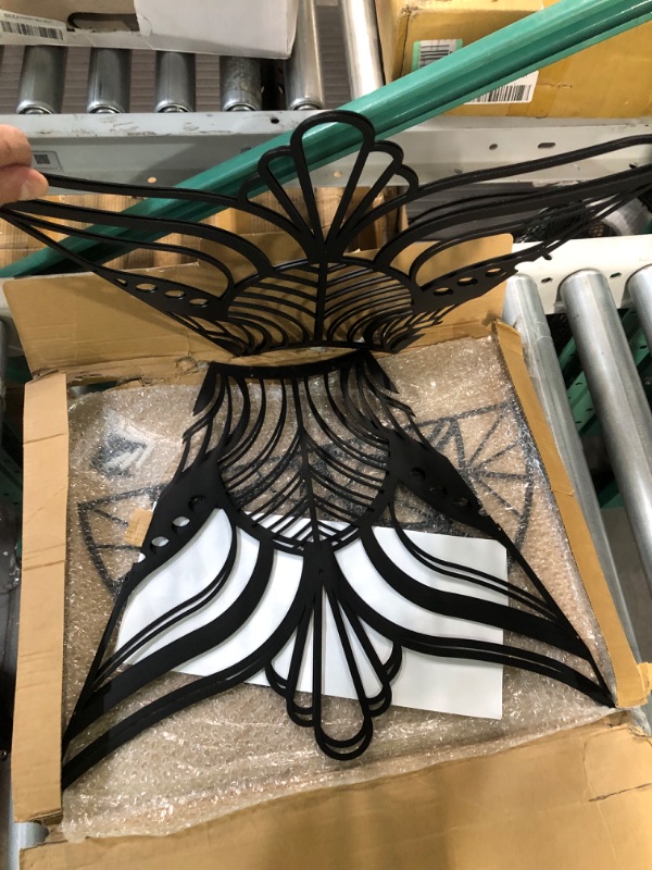 Photo 1 of ESTART Large Metal Mandala Wall Art, Unique Lotus Flower Wall Decor Artwork, Suitable for Office and Home Indoor and Outdoor Decoration (Black)