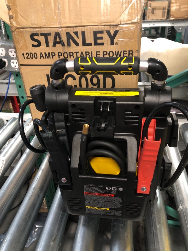 Photo 2 of STANLEY J5C09D Digital Portable Power Station Jump Starter: 1200 Peak/600 Instant Amps, 120 PSI Air Compressor, 3.1A USB Ports, Battery Clamps 1,200 Peak Amps