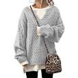 Photo 1 of Women's V Neck Knit Pullover Sweater Oversized Long Sleeve Lightweight Jumper Tops