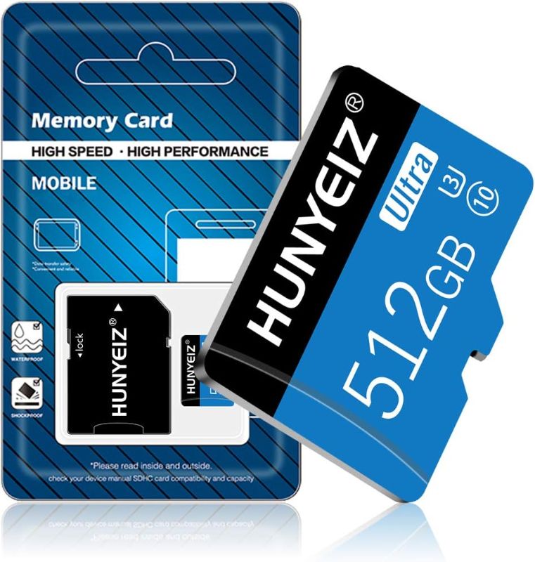 Photo 1 of 512GB Micro SD Card with Adapter Memory Card Class 10 High Speed Ultra for Smartphone/PC/Computer/Camera/Car Navigation(512GB)
