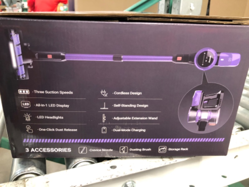 Photo 2 of **SEE NOTES/FOR PARTS**
Powools 25kpa Cordless Vacuum Cleaner - Stick Vacuum Cleaner by VacLife High Power w/Long Battery Life Purple (PL8732)