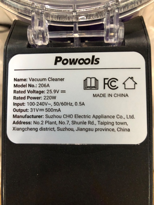 Photo 6 of **SEE NOTES/FOR PARTS**
Powools 25kpa Cordless Vacuum Cleaner - Stick Vacuum Cleaner by VacLife High Power w/Long Battery Life Purple (PL8732)