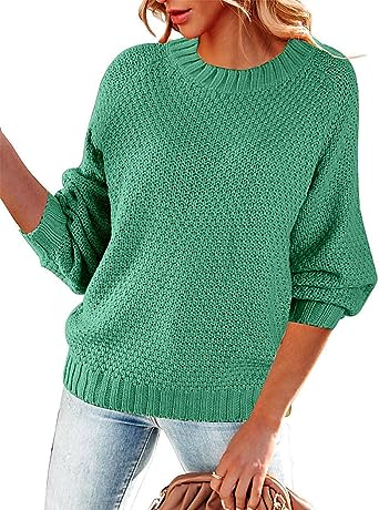 Photo 1 of Aoysky Womens Chunky Knitted Pullover Sweater Oversized Crewneck Baggy Slouchy Jumper Tops Medium
