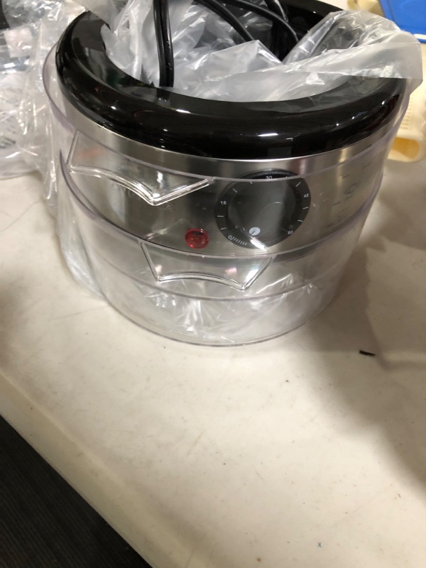 Photo 2 of 20-Cup Silver 2-Tier Food Steamer with Stainless Steel Base and Plastic Containers