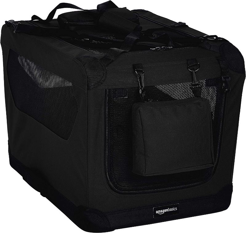 Photo 1 of Amazon Basics Premium Folding Portable Soft Pet Dog Crate Carrier Kennel BLACK