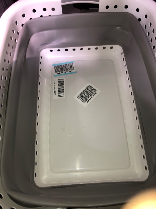 Photo 2 of Utility Laundry Basket - Waterproof Design Easily Fits Into Compact Spaces  Large - White/Gray