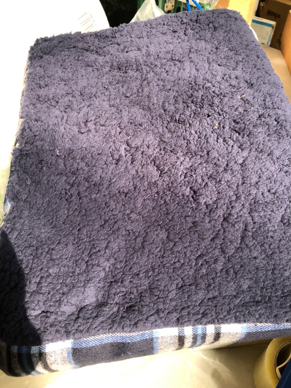 Photo 2 of  Small Orthopedic Dog Bed Sherpa & Plaid Flannel Mattress