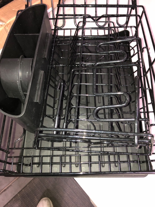 Photo 2 of  2 Tier Stainless Steel Dish Racks with Drainage- (Black)