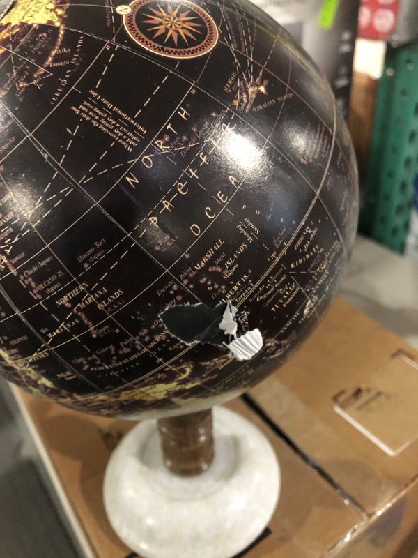 Photo 2 of  Marble Globe with Marble Base, 7" x 7" x 11", Black