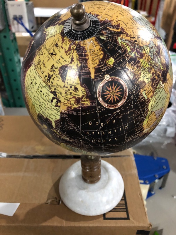 Photo 3 of  Marble Globe with Marble Base, 7" x 7" x 11", Black