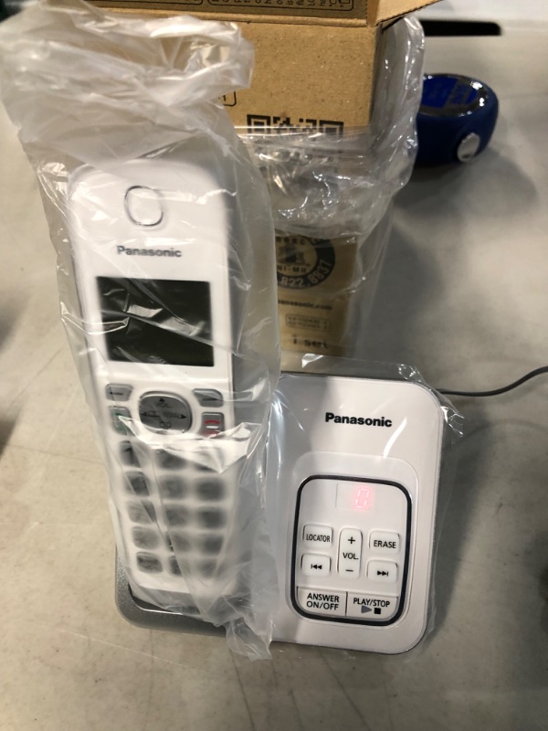 Photo 1 of Panasonic DECT 6.0 Expandable Cordless Phone with Answering Machine and Smart Call Block - 2 Cordless Handsets - KX-TGD632W (White/Silver) 2 Handsets