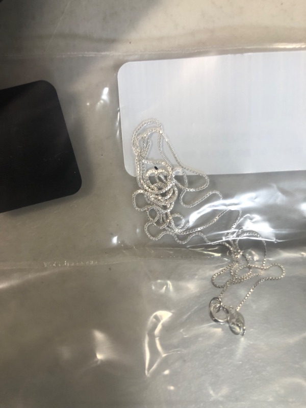 Photo 1 of Amazon Collection Sterling Silver Thin 0.6mm Box Chain Necklace Silver 20"