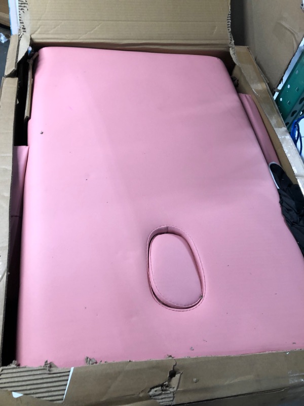 Photo 4 of AmazonCommercial Portable Folding Massage Table with Carrying Case - Pink