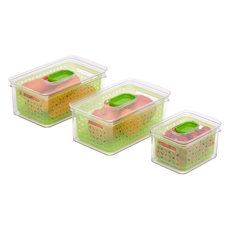 Photo 1 of **See Notes**Amazon Basics Set of 3 Produce Food Saving Containers with Vented Lids,