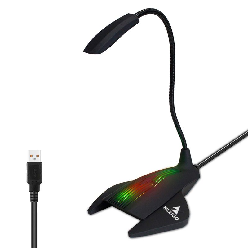 Photo 1 of NexiGo USB Computer Microphone, Desktop Microphone with Adjustable Gooseneck and LED Indicator,