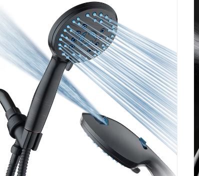 Photo 1 of AquaCare Matte Black Handheld Shower Head 1.8-GPM (6.8-LPM)
