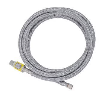 Photo 1 of EASTMAN 10-ft 1/4-in Compression Inlet x 1/4-in Compression Outlet Braided Stainless Steel Ice Maker Connector