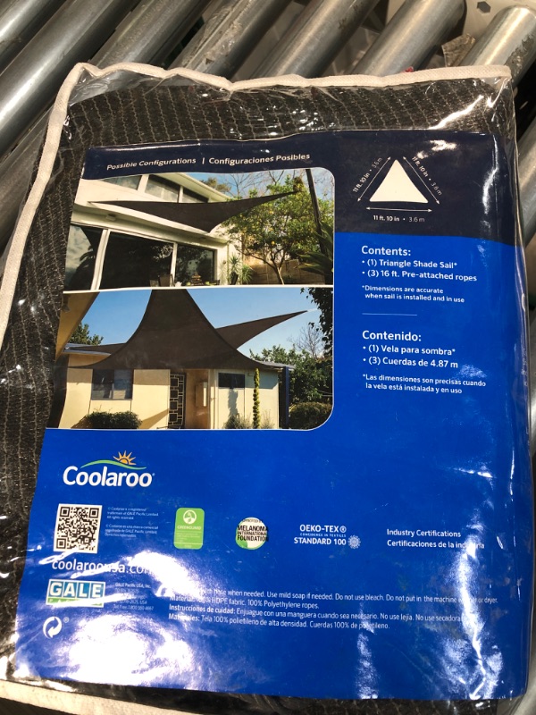 Photo 3 of Coolaroo 11.83-ft x 11.83-ft Montecito Shade Sail with Fasteners