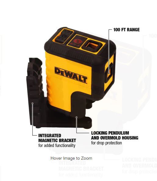 Photo 1 of 100 ft. Red Self-Leveling 3-Spot Laser Level with (2) AA Batteries & Case