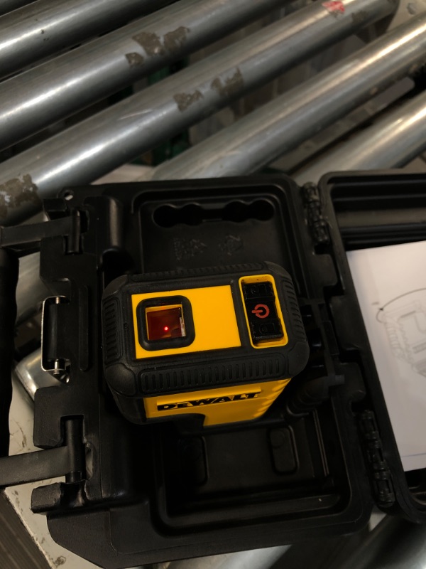 Photo 1 of 100 ft. Red Self-Leveling 3-Spot Laser Level with (2) AA Batteries & Case