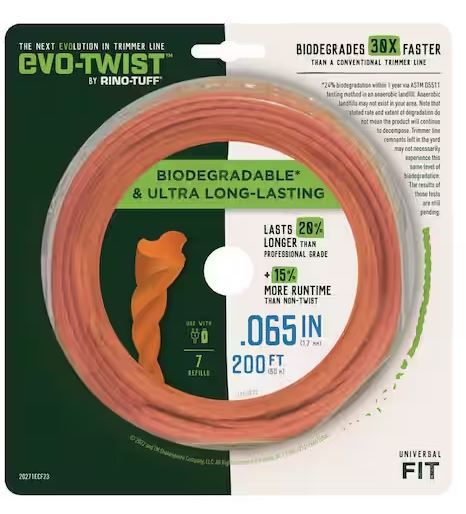 Photo 1 of ** 3 PACK ** Universal Fit 0.065 in. x 200 ft. Evo-Twist Trimmer Line for Corded and Cordless String Grass Trimmer/Lawn Edger 

