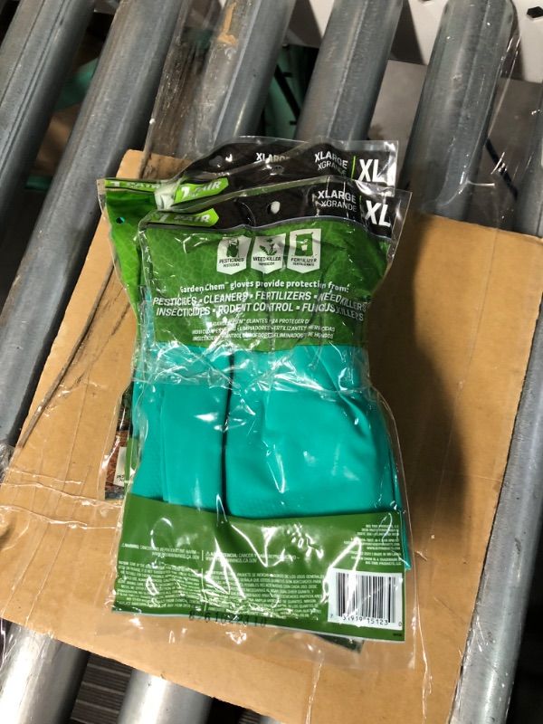 Photo 2 of ** 7 PACK ** X-Large Green 11 mil Reusable Nitrile Glove