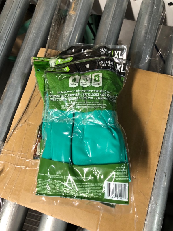 Photo 2 of ** 5 PACK ** X-Large Green 11 mil Reusable Nitrile Glove
